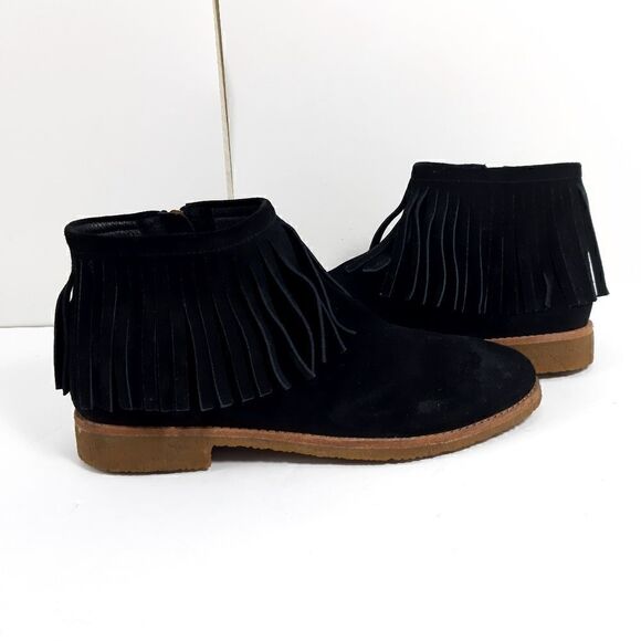 Kate Spade women's Betsie Too Fringed Black Suede Ankle Boots Booties US 9,5M - Picture 9 of 14